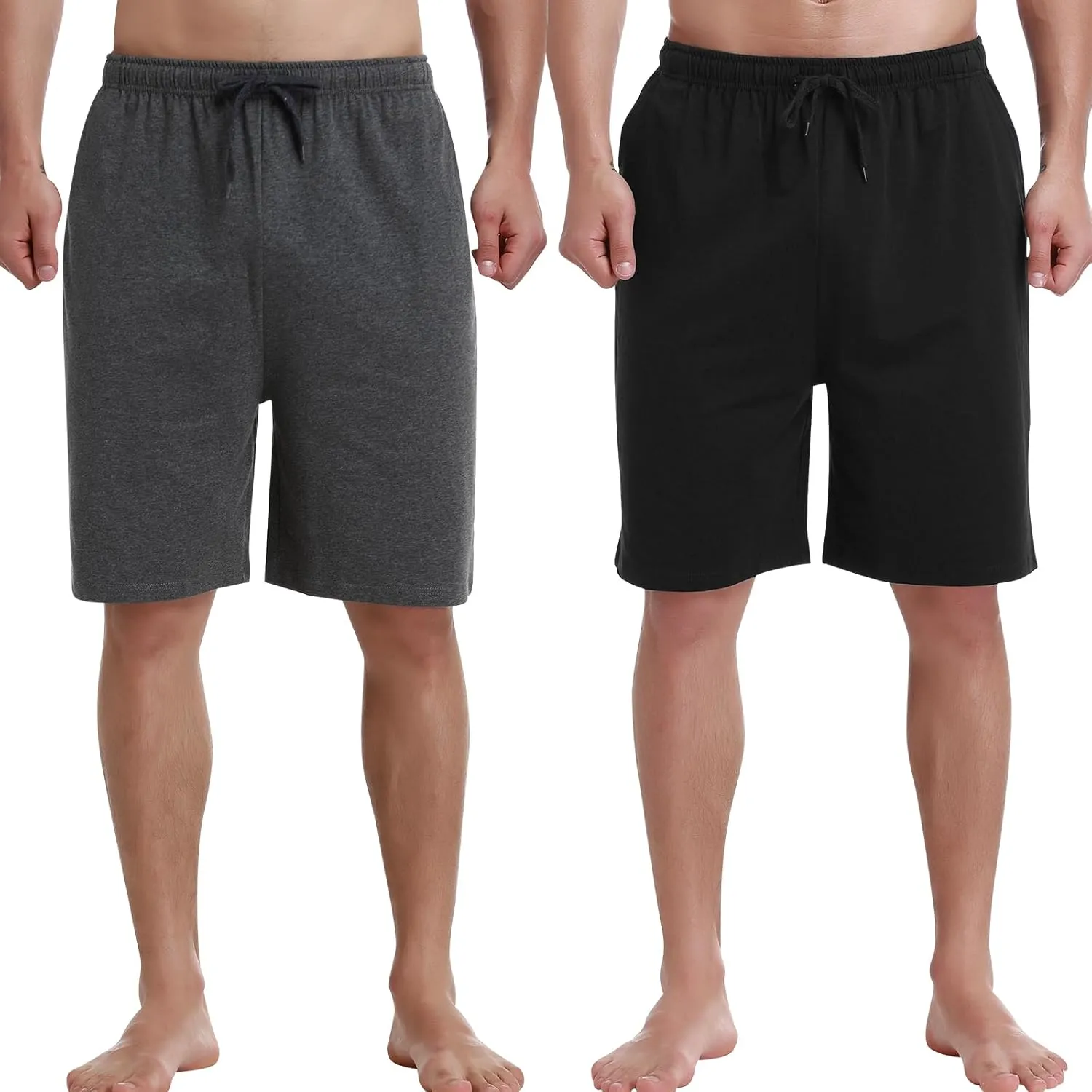 HomyComy Men'S Pajama Shorts Cotton Sleepwear Pants Elastic Waistband Lounge Shorts with Pockets