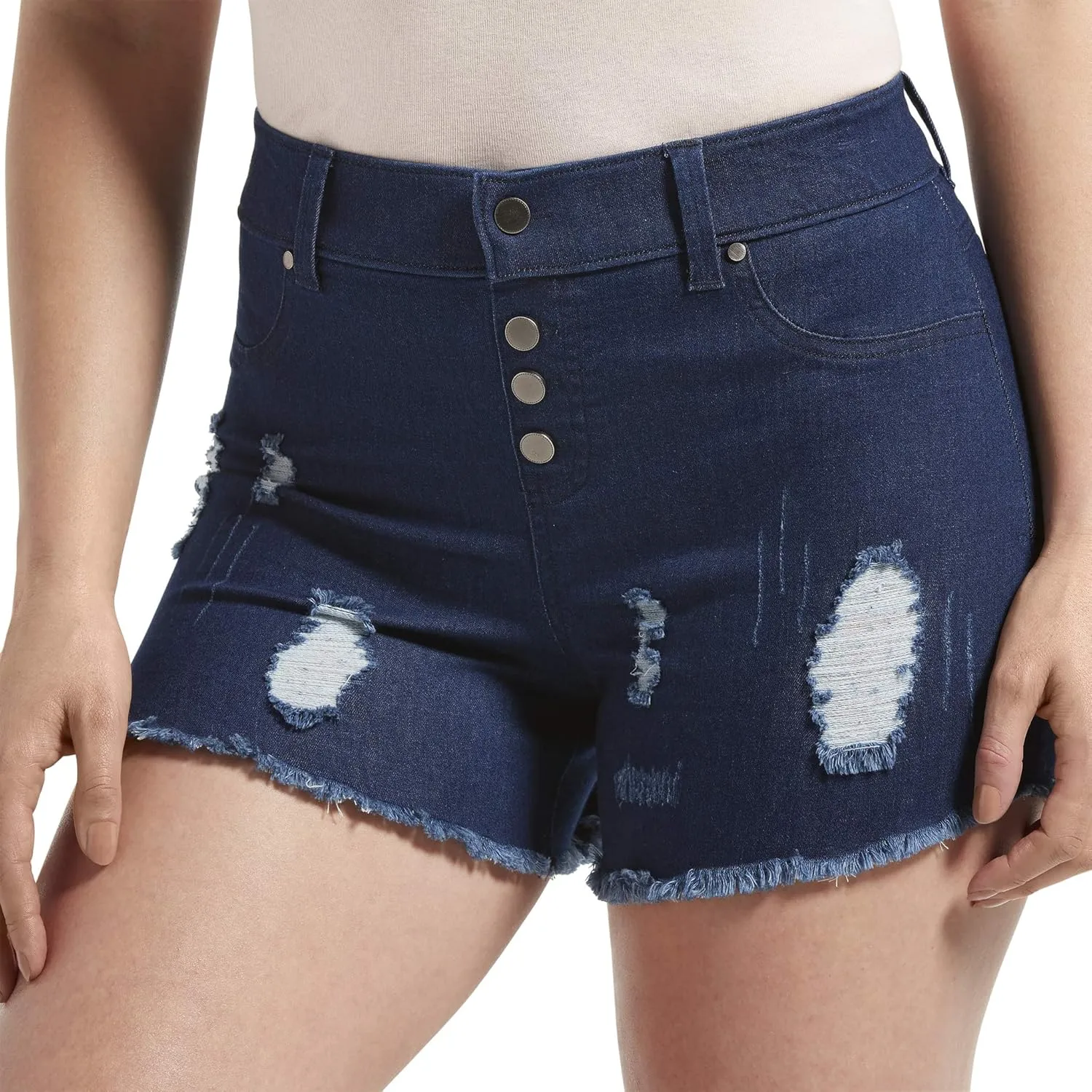 HUE Women's Ultra Soft Denim High Waist Shorts