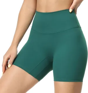 icyzone Women's High Waist Biker Shorts with Pockets Athletic Yoga Gym Shorts Tummy Control