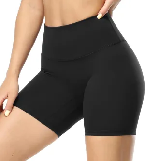 icyzone Women's High Waist Biker Shorts with Pockets Athletic Yoga Gym Shorts Tummy Control