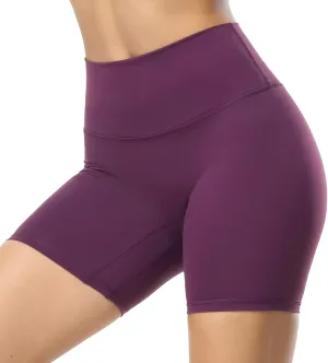 icyzone Women's High Waist Biker Shorts with Pockets Athletic Yoga Gym Shorts Tummy Control