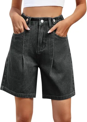Jean Shorts for Women 2025 Summer Casual High Waisted Stretchy Denim Shorts Curvy Cutoff Jorts