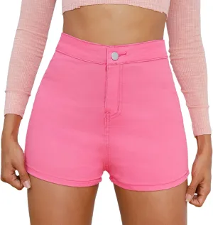 Jean Shorts for Women Button Up High Waisted Wide Leg Jean Shorts Microelastic Straight Leg Casual Denim Mom Shorts