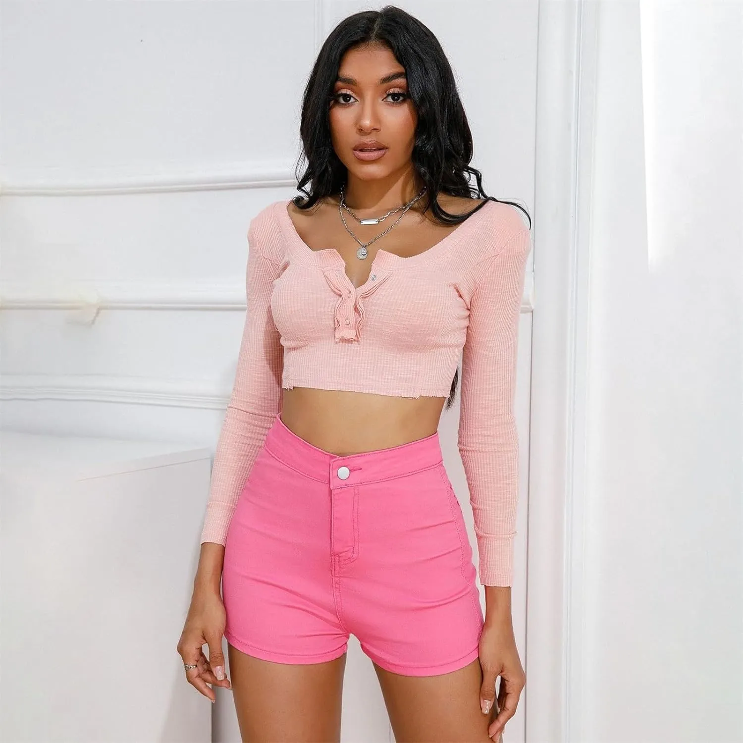 Jean Shorts for Women Button Up High Waisted Wide Leg Jean Shorts Microelastic Straight Leg Casual Denim Mom Shorts