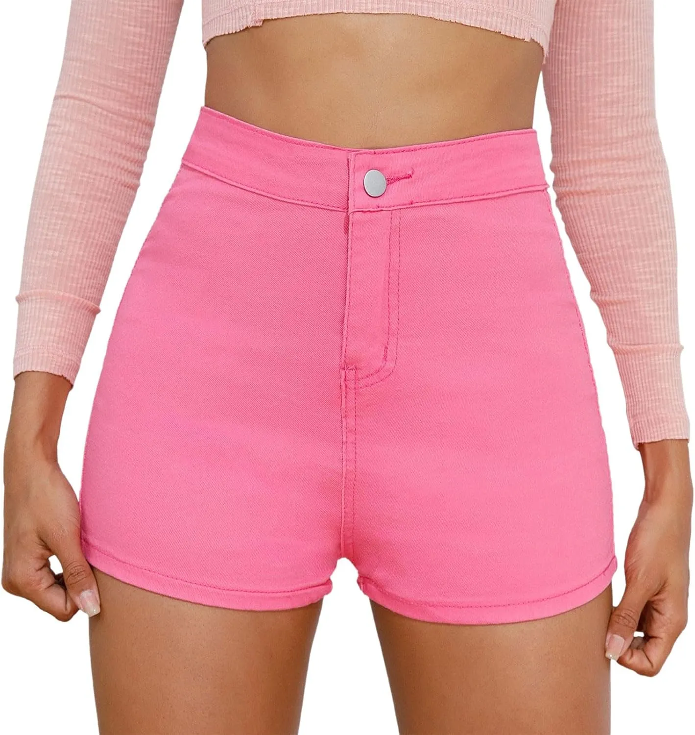 Jean Shorts for Women Button Up High Waisted Wide Leg Jean Shorts Microelastic Straight Leg Casual Denim Mom Shorts