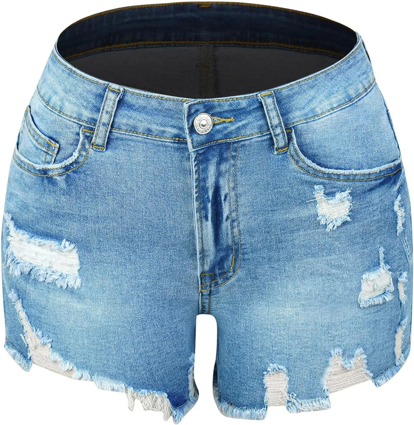 Jean Shorts for Women Denim High Waisted Stretchy Summer 2024 Casual Frayed Denim Short Classic Trendy Summer 2024