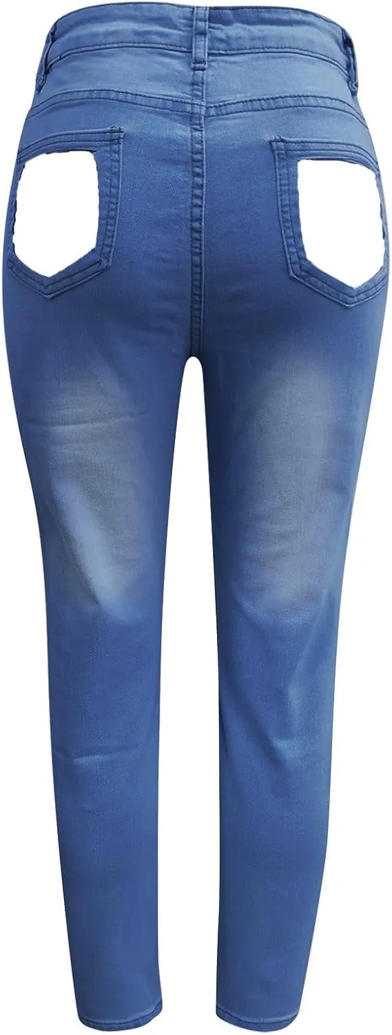 Jeans for Women High Waisted Stretch Pull-On Jean Leggings with Pockets Fit Ankle Length Boyfriend Jeans