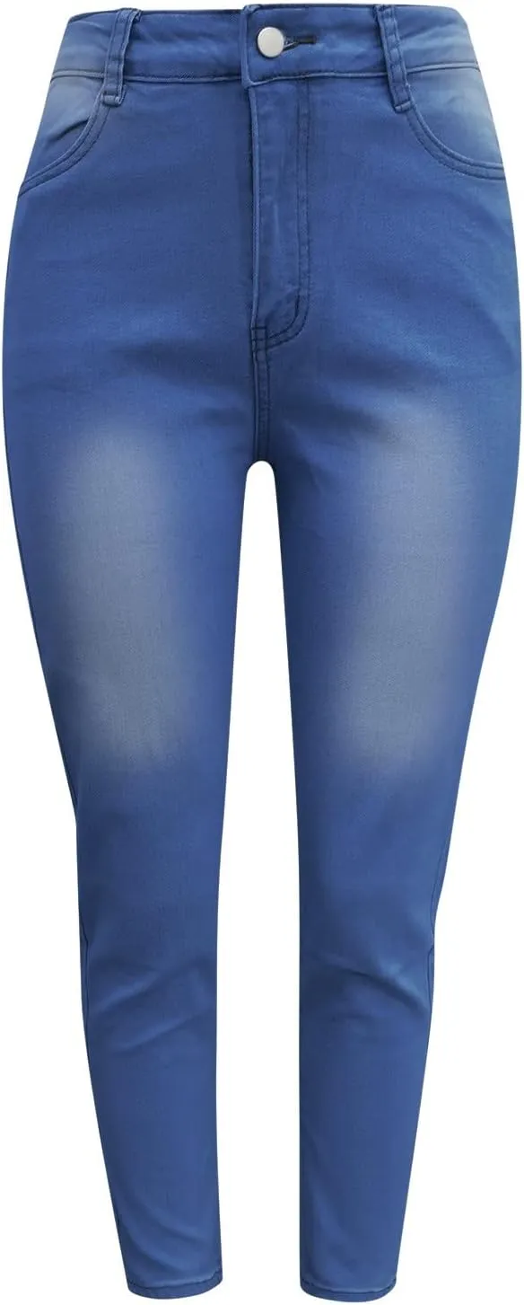 Jeans for Women High Waisted Stretch Pull-On Jean Leggings with Pockets Fit Ankle Length Boyfriend Jeans