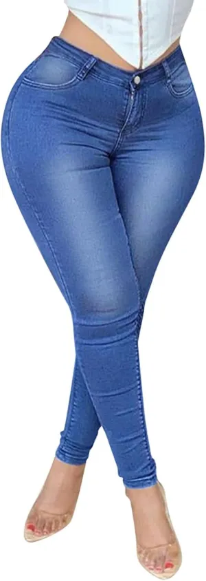 Jeans for Women High Waisted Stretch Pull-On Jean Leggings with Pockets Fit Ankle Length Boyfriend Jeans