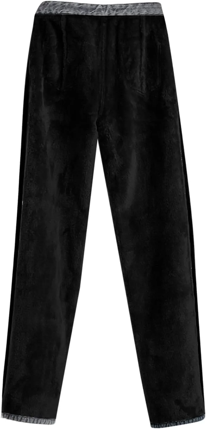 Jeans for Women Trendy High Waisted Stretchy Cuffed Wide Leg Denim Pants with Pockets