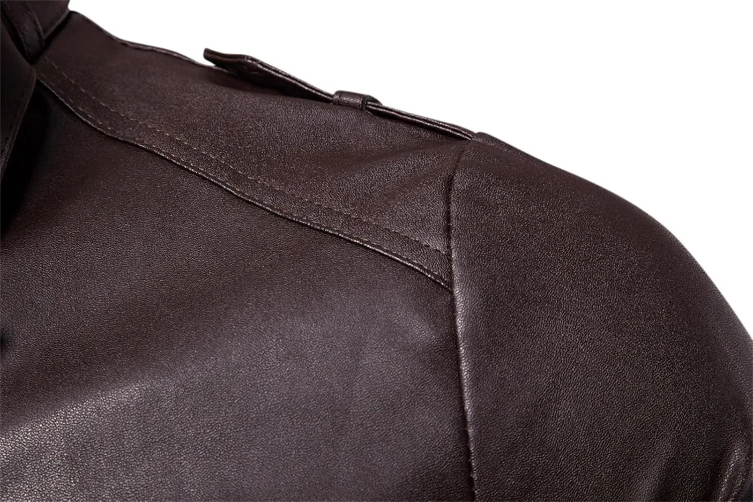 JEsilunmaMY Men's Button Deco PU Leather Jacket Casual Stand Collar Moto Biker Outwear Slim Fit Motorcycle Bomber Jacket