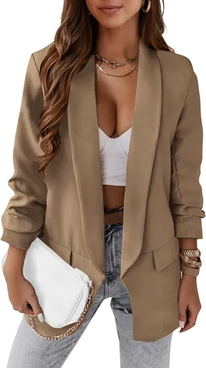KIRUNDO Blazers for Women Oversized Business Casual Long Sleeve Open Front Work Office Suit Jackets Trendy Clothes