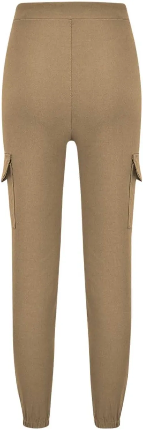 Ladies Multi Pocket Cargo Casual Pants Elastic Waist Corset Rope Pants Trousers
