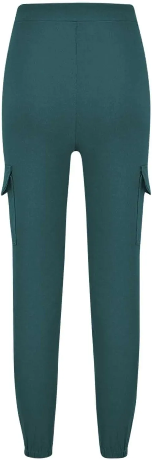 Ladies Multi Pocket Cargo Casual Pants Elastic Waist Corset Rope Pants Trousers
