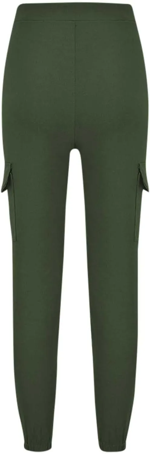Ladies Multi Pocket Cargo Casual Pants Elastic Waist Corset Rope Pants Trousers