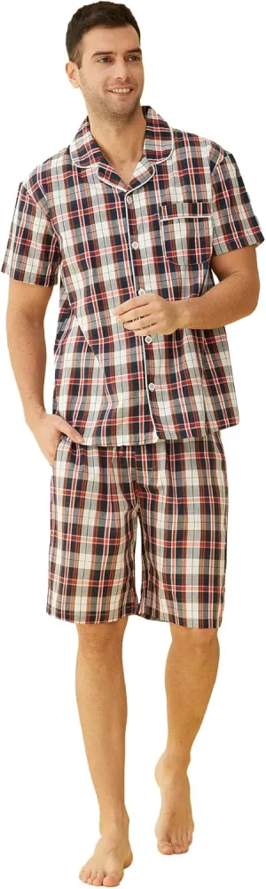 Latuza Men's Cotton Woven Short Sleepwear Pajama Set
