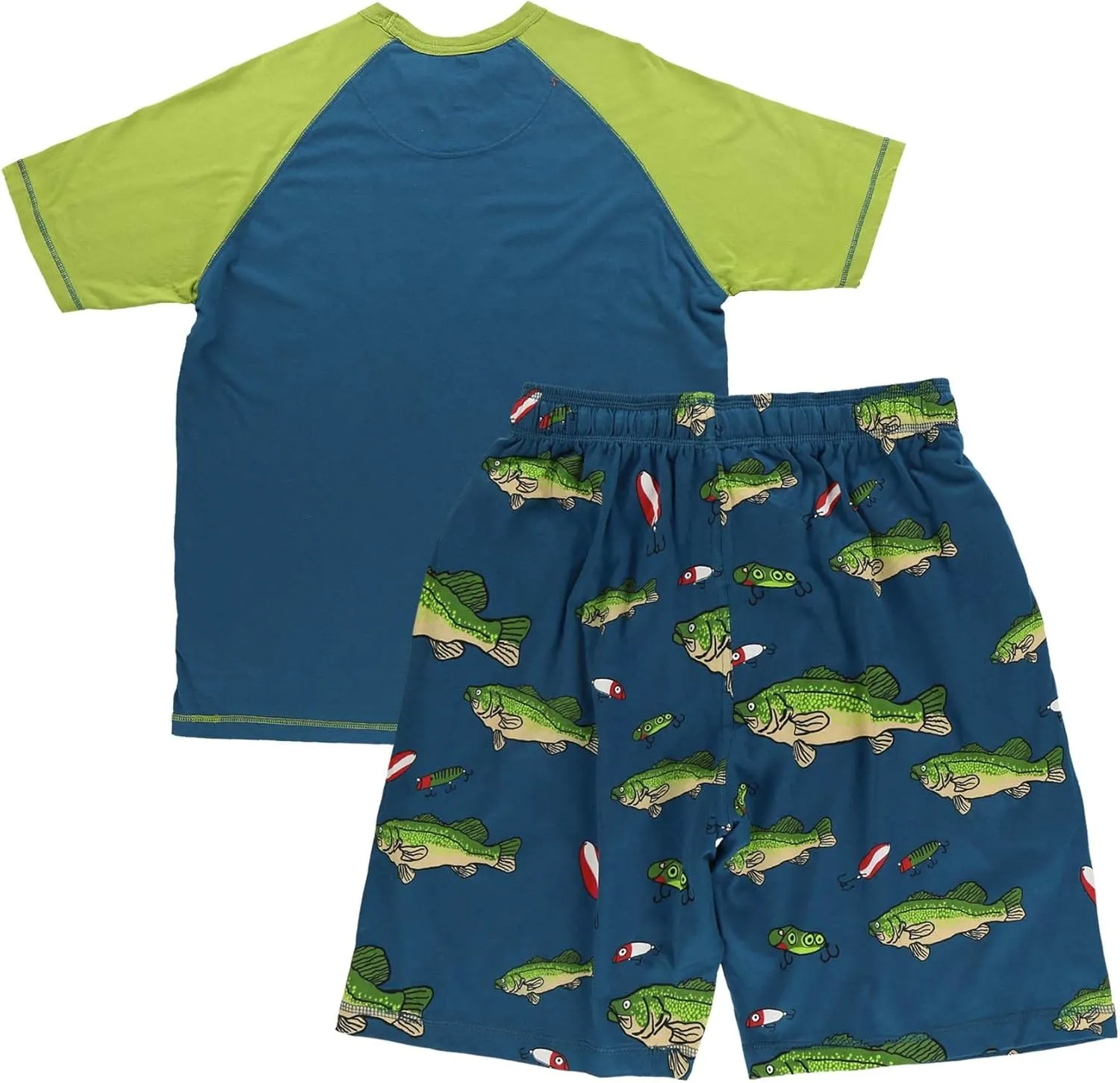 Lazy One Men's Sleep Shorts Set, Matching Sleepwear Shirt and Short Set for Men, Cotton Pajama Shorts and T-Shirt