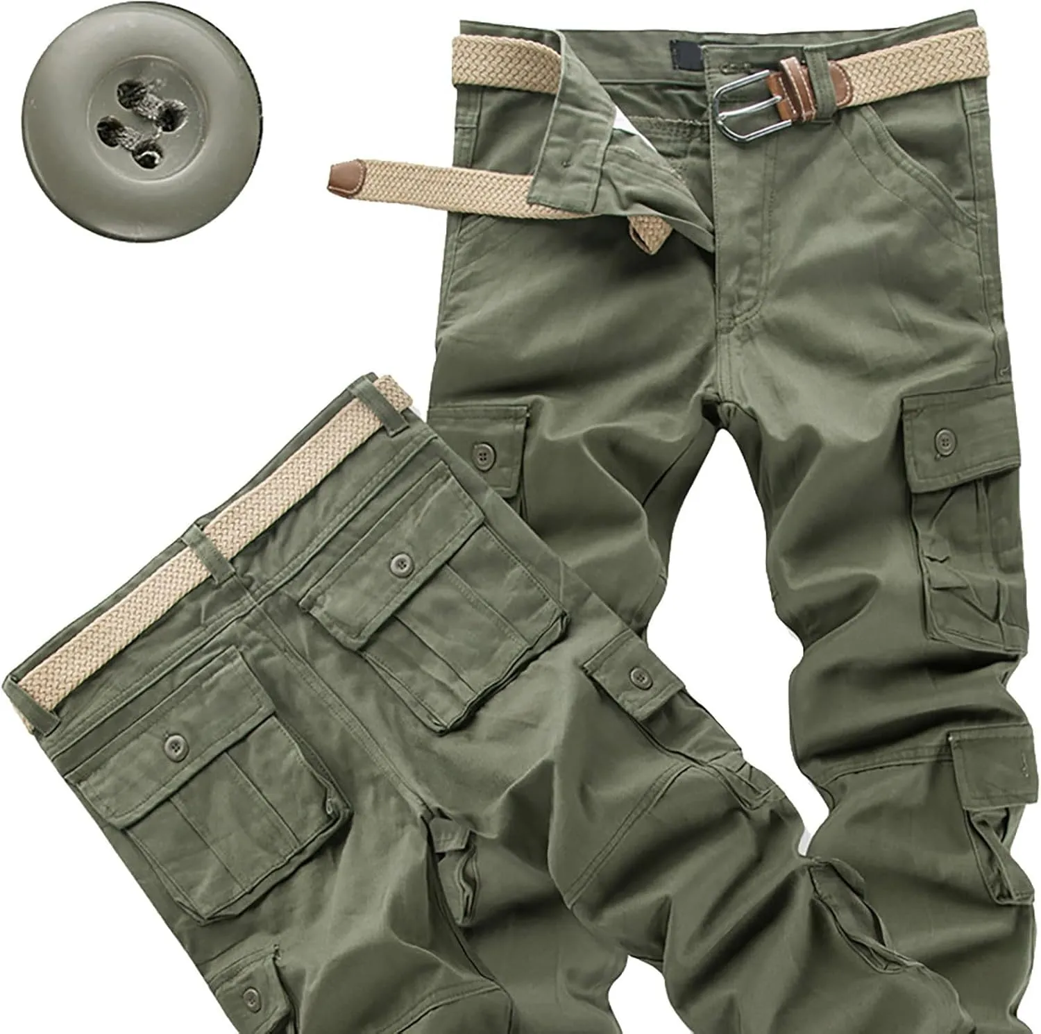 LCMTWX Baggy Jeans Men Men Elastic Drawstring Cotton Pants Waist Waist Mid Casual Solid Men's Casual Pants Jogger Pants Men