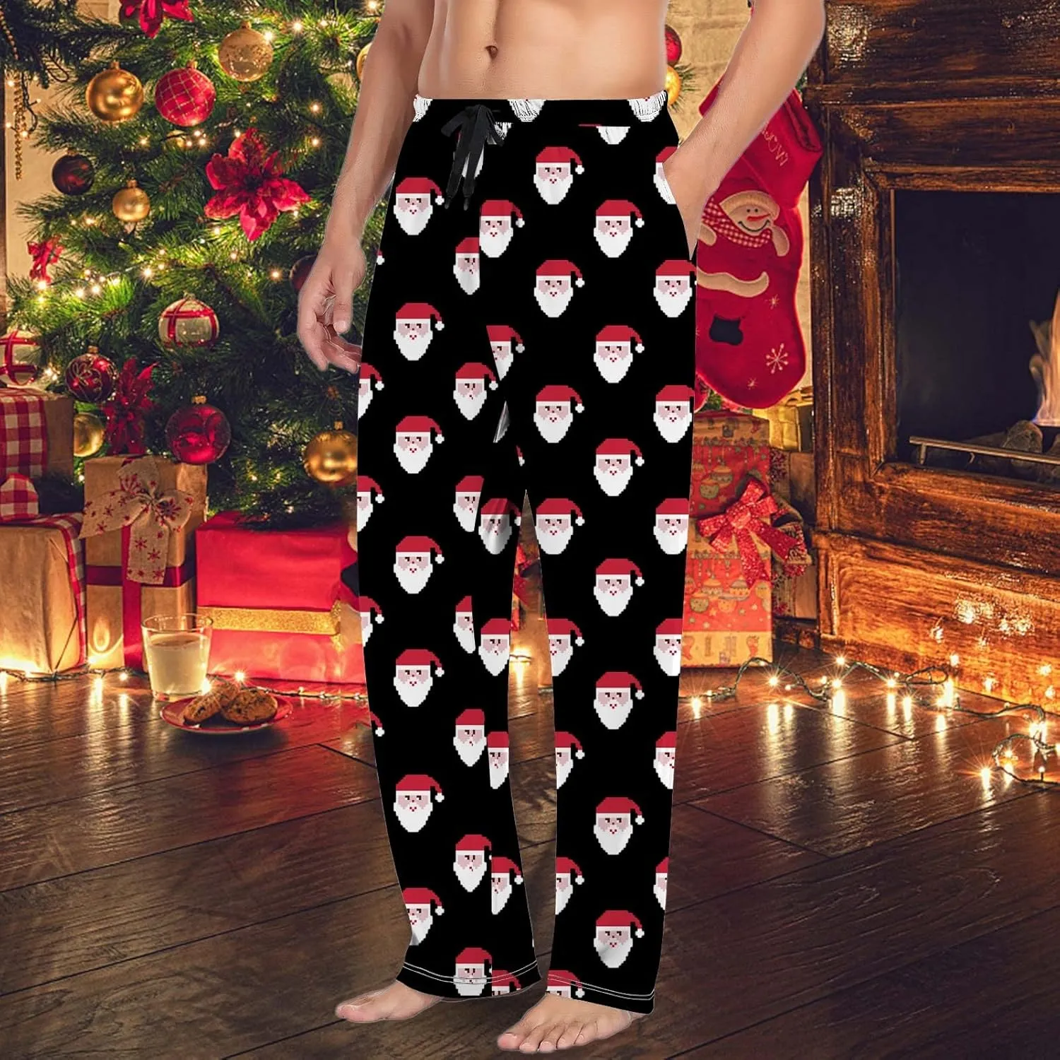 LCMTWX Pajama Pants Casual Pants Pajama Pants with Drawstring and Pockets Pj Pants Men's Pajama Bottoms Christmas Pajamas