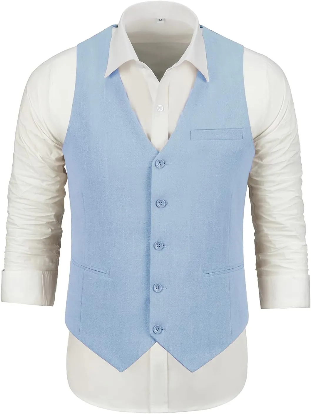 Linen Suits for Men Casual Wedding Suits Men 2 Piece Suits Groomsmen Tuxedos Summer Beach Prom Vest and Pants Set