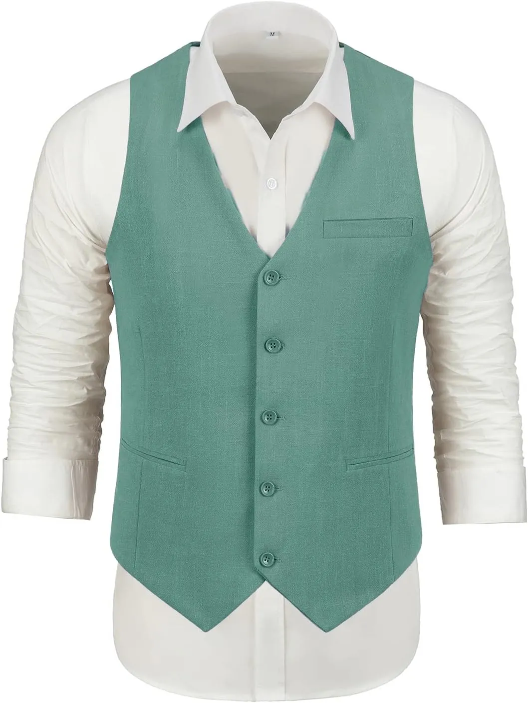 Linen Suits for Men Casual Wedding Suits Men 2 Piece Suits Groomsmen Tuxedos Summer Beach Prom Vest and Pants Set