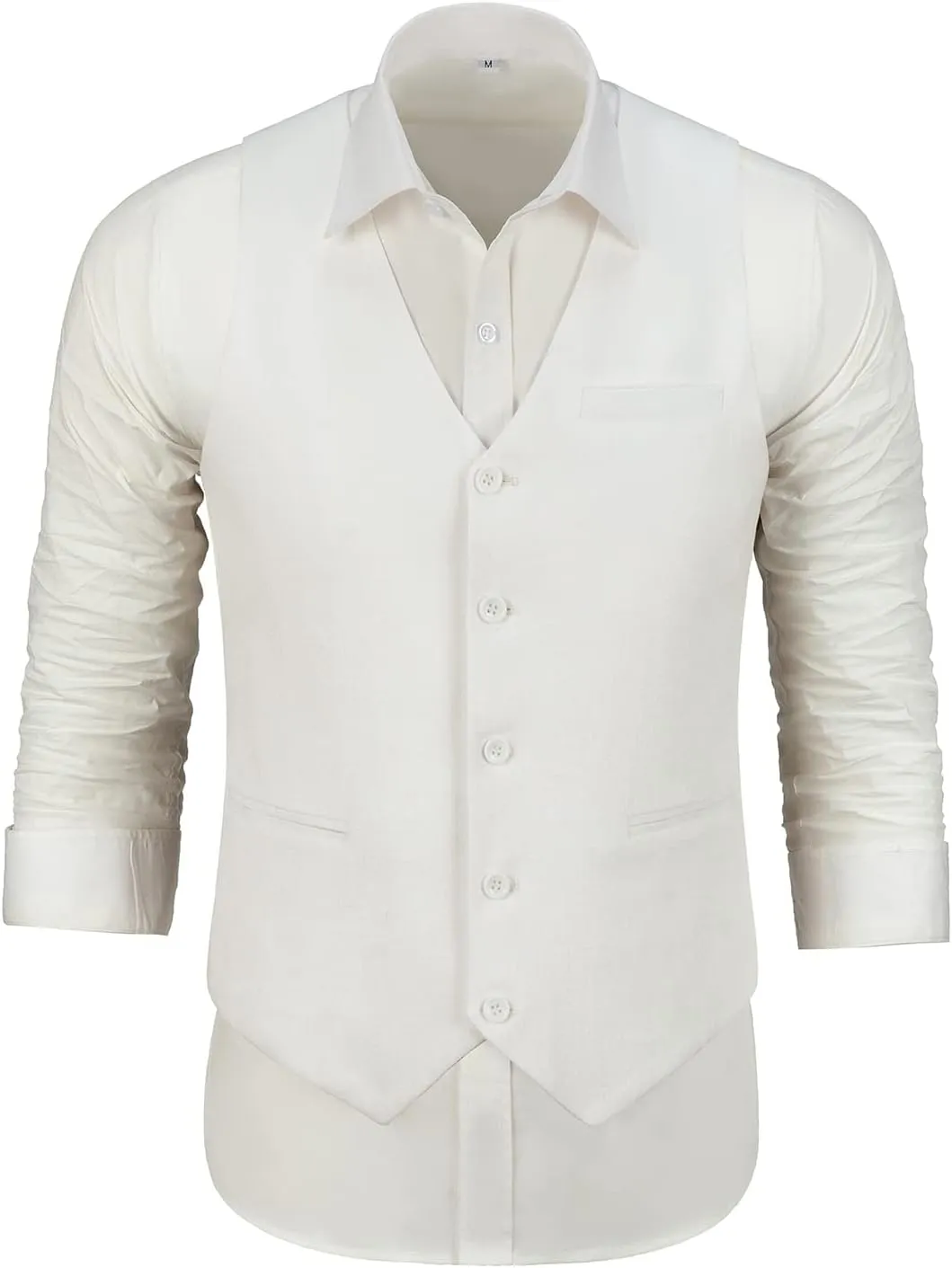 Linen Suits for Men Casual Wedding Suits Men 2 Piece Suits Groomsmen Tuxedos Summer Beach Prom Vest and Pants Set