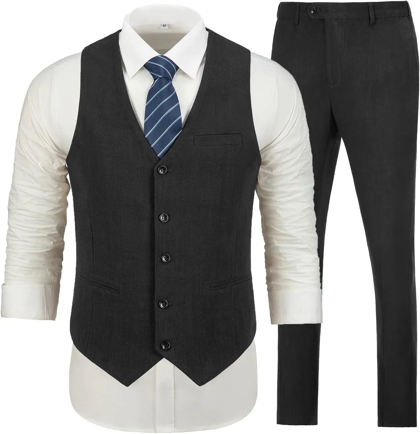 Linen Suits for Men Casual Wedding Suits Men 2 Piece Suits Groomsmen Tuxedos Summer Beach Prom Vest and Pants Set