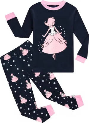 Little Hand Toddler Girls Pajamas Mermaid Cotton Pjs Jammies Fall Winter Long Sleeve Sleepwear Sets for Size 2-7T