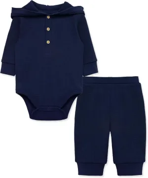 Little Me Simply Essential Solids Gender Neutral 100% Organic Clothes Bodysuit and Pant Set, 3 Months - 12 Months