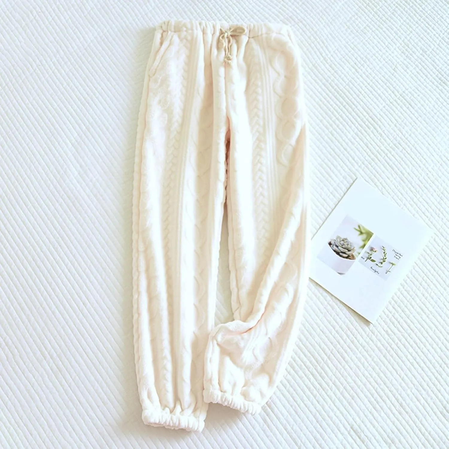 Lounge Fuzzy Fluffy Coral Home Pants for Women Thermal Baggy Soft Pajama Pants Warm Plush Brushed Bottoms