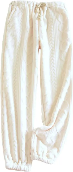 Lounge Fuzzy Fluffy Coral Home Pants for Women Thermal Baggy Soft Pajama Pants Warm Plush Brushed Bottoms