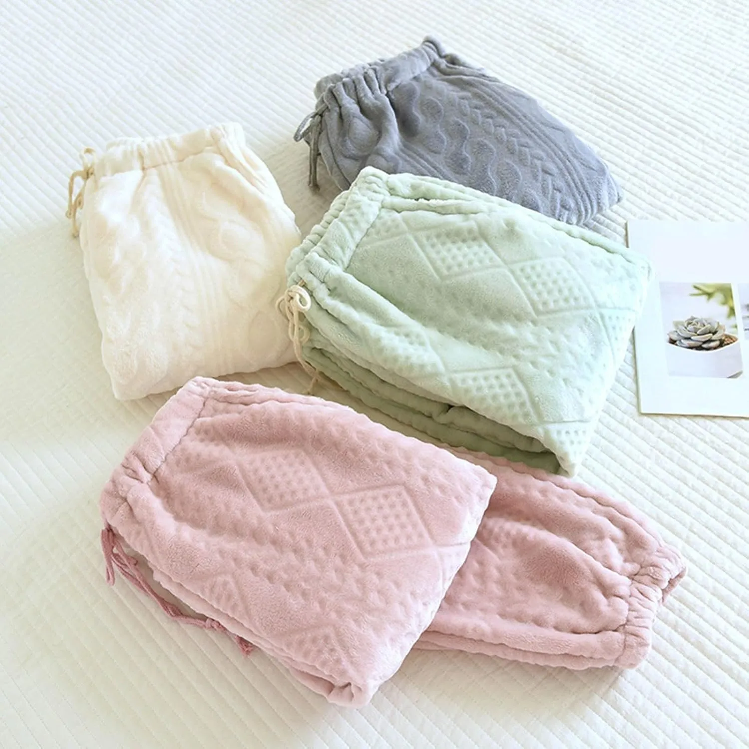 Lounge Fuzzy Fluffy Coral Home Pants for Women Thermal Baggy Soft Pajama Pants Warm Plush Brushed Bottoms