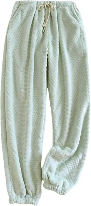 Lounge Fuzzy Fluffy Coral Home Pants for Women Thermal Baggy Soft Pajama Pants Warm Plush Brushed Bottoms