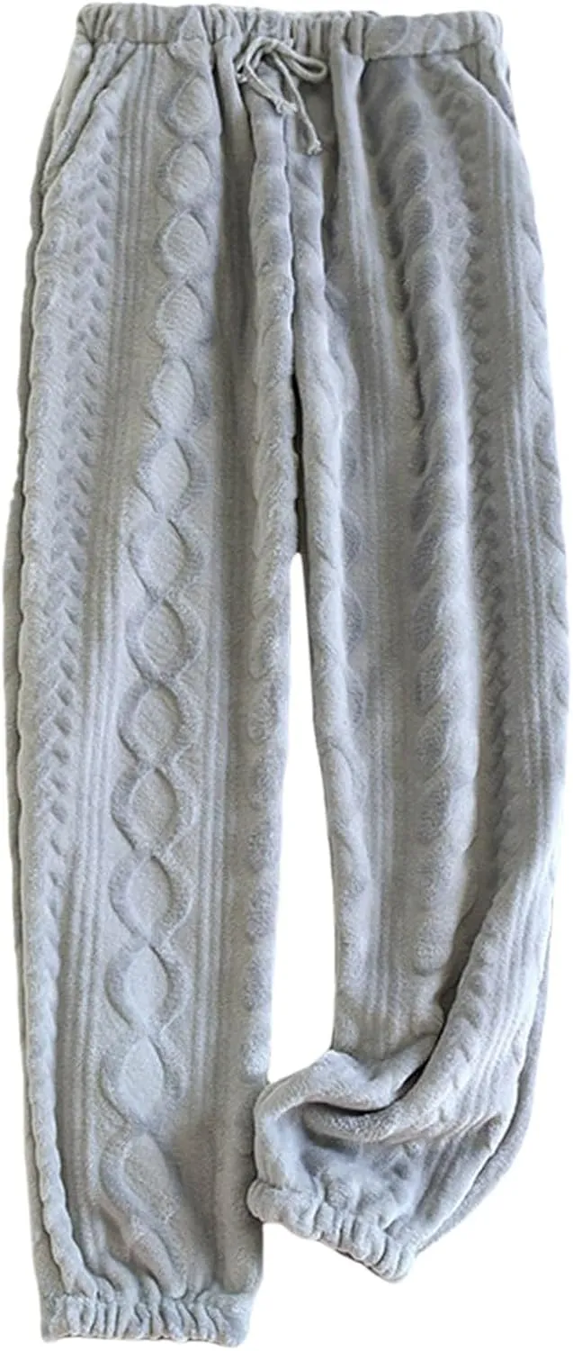 Lounge Fuzzy Fluffy Coral Home Pants for Women Thermal Baggy Soft Pajama Pants Warm Plush Brushed Bottoms