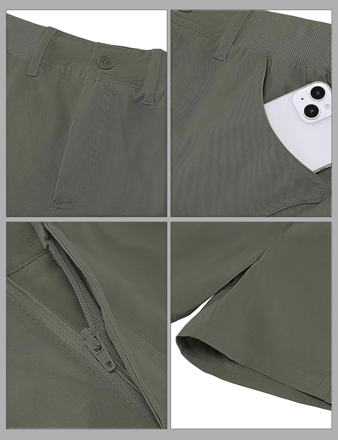 luvamia Shorts for Women Trendy Casual Summer High Waisted Chino Shorts Ribbed Elastic Waist Comfy Shorts with Pockets
