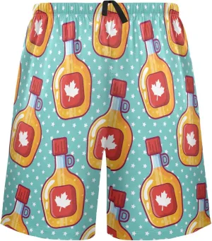Maple Syrup Bottle Star Pattern Men's Pajama Pants Shorts Sleepwear Lounge Pajama Bottoms