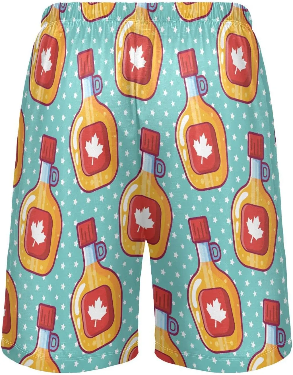 Maple Syrup Bottle Star Pattern Men's Pajama Pants Shorts Sleepwear Lounge Pajama Bottoms