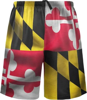Maryland Flag United States Of America Patriotic Men's Pajama Pants Shorts Sleepwear Lounge Pajama Bottoms