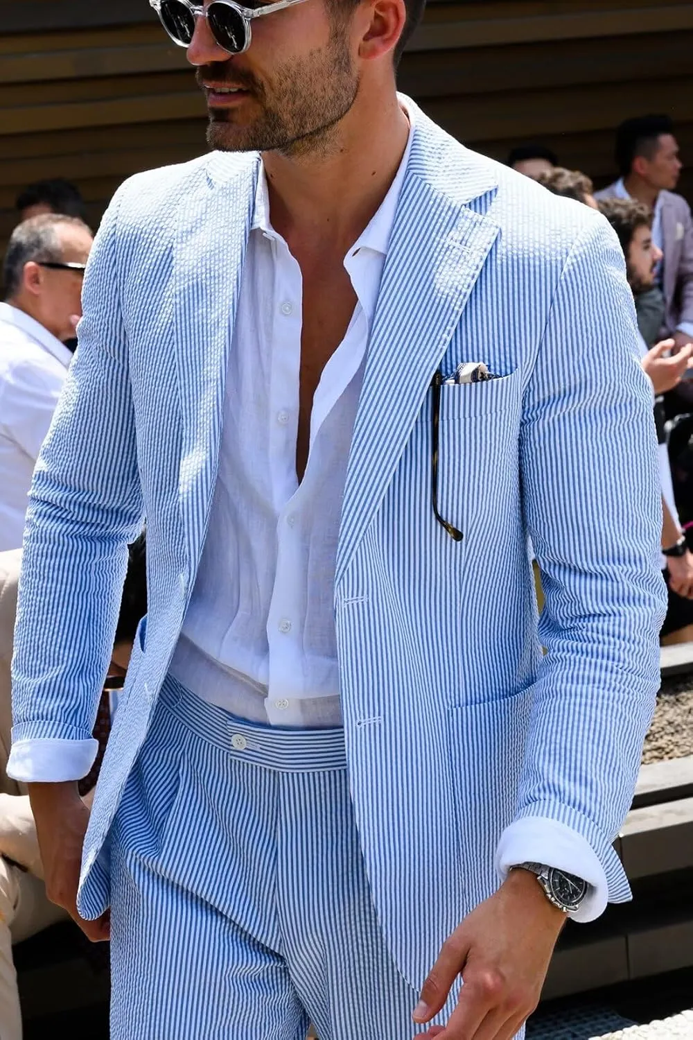 Mauuwy Men's Suits Slim Fit 2 Piece Notch Lapel Wedding Groom Tuxedo Single-Breasted Party Suit MXF05