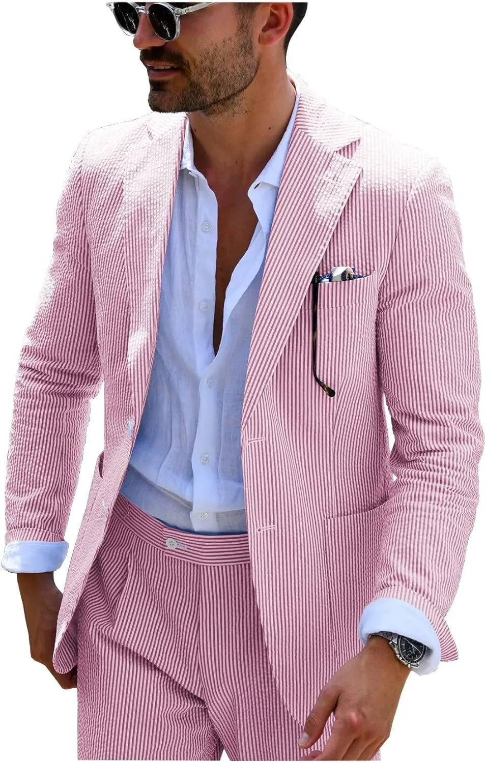 Mauuwy Men's Suits Slim Fit 2 Piece Notch Lapel Wedding Groom Tuxedo Single-Breasted Party Suit MXF05