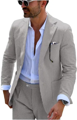 Mauuwy Men's Suits Slim Fit 2 Piece Notch Lapel Wedding Groom Tuxedo Single-Breasted Party Suit MXF05