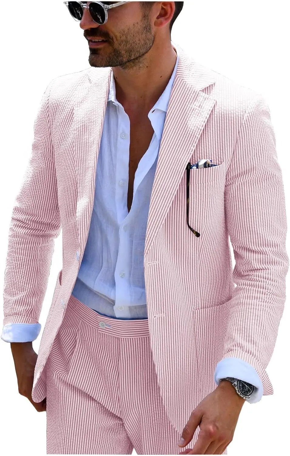 Mauuwy Men's Suits Slim Fit 2 Piece Notch Lapel Wedding Groom Tuxedo Single-Breasted Party Suit MXF05