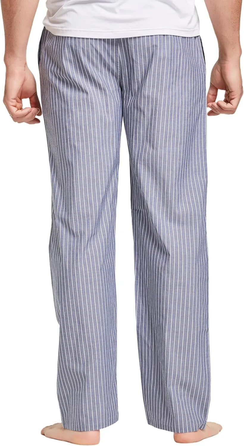 Mens 100% Cotton Pajama Pants Sleep Lounge Pajamas for Men Woven pj Pants