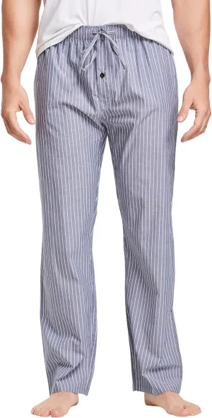 Mens 100% Cotton Pajama Pants Sleep Lounge Pajamas for Men Woven pj Pants