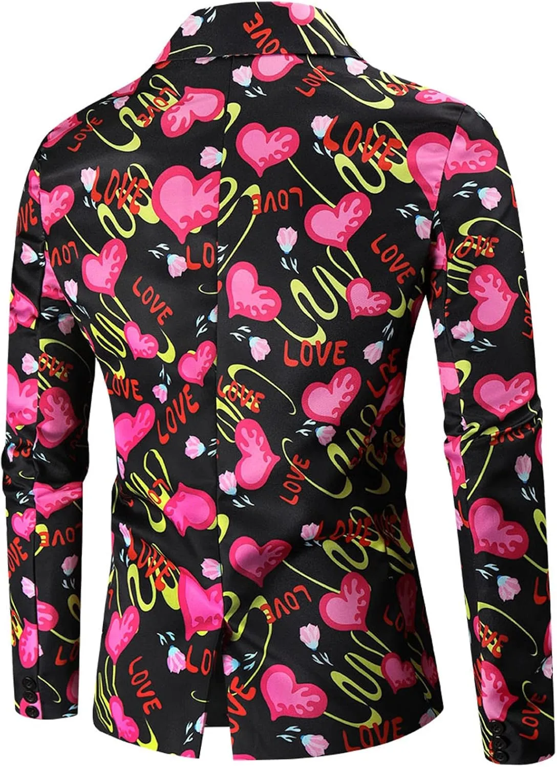 Mens 2 Piece Suit Skinny Printed Tuxedo Wedding Party Suits Slim Fit Cute Print Blazer and Pants Classic Fit Jacket