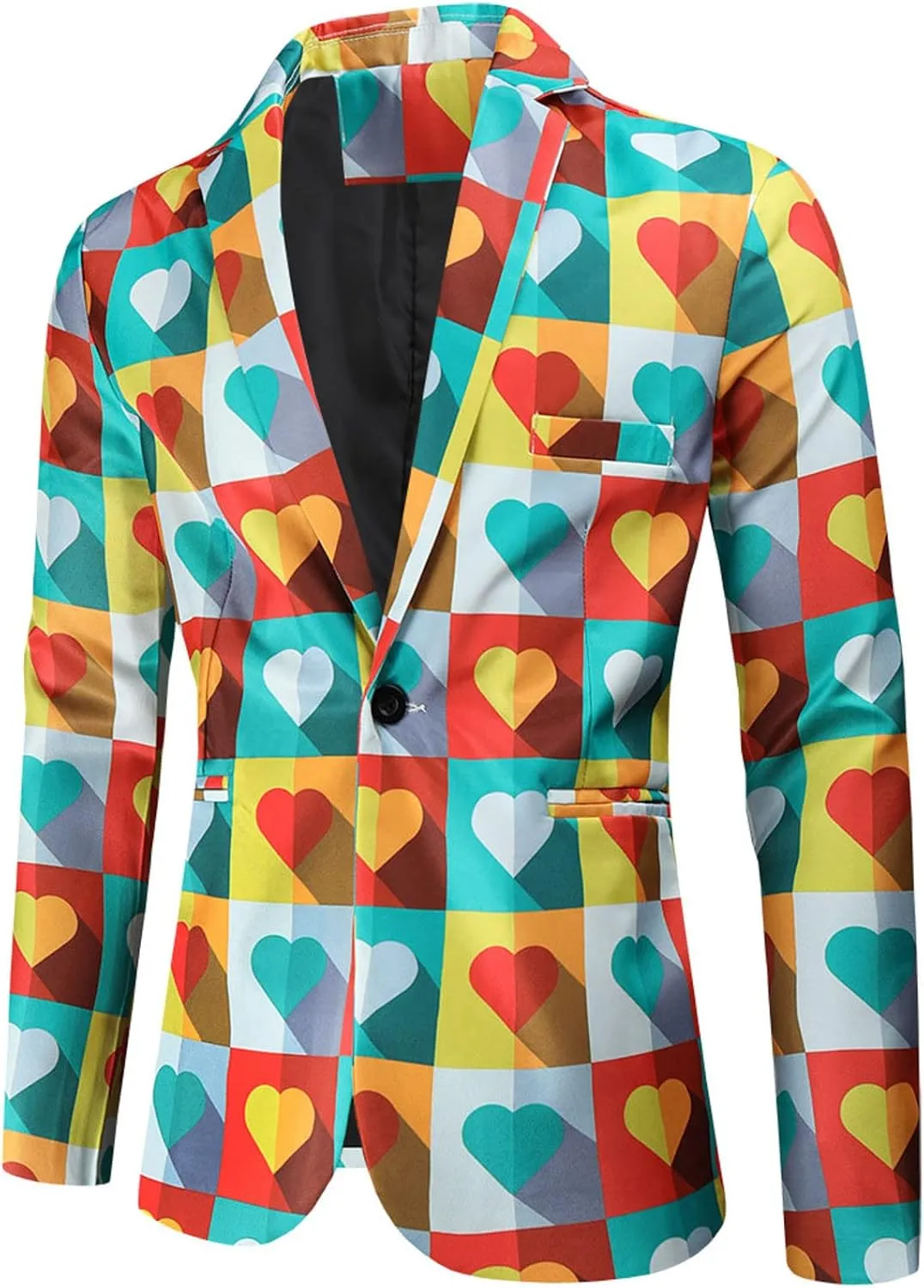 Mens 2 Piece Suit Skinny Printed Tuxedo Wedding Party Suits Slim Fit Cute Print Blazer and Pants Classic Fit Jacket