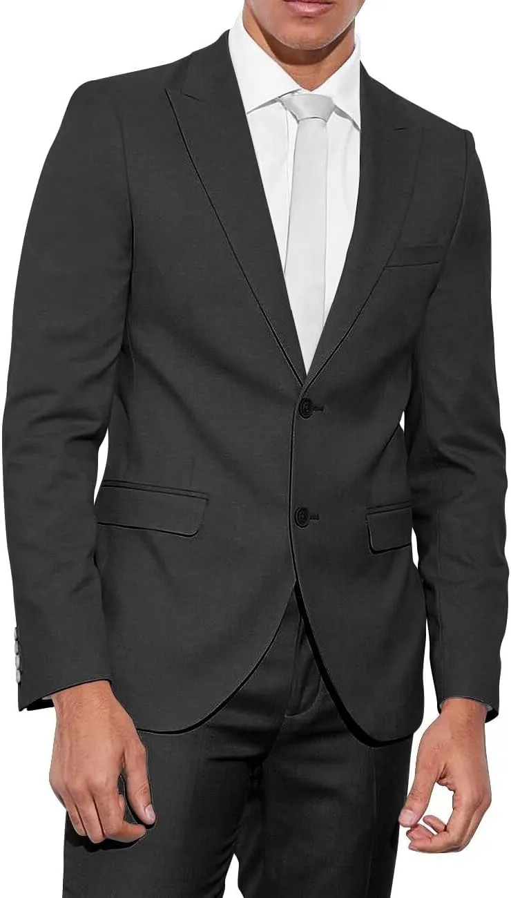 Men's 2 Piece Suits Classic Fit 2 Button Peak Lapel Jacket Blazer Pants Wedding Business Dinner Prom Dress Suit