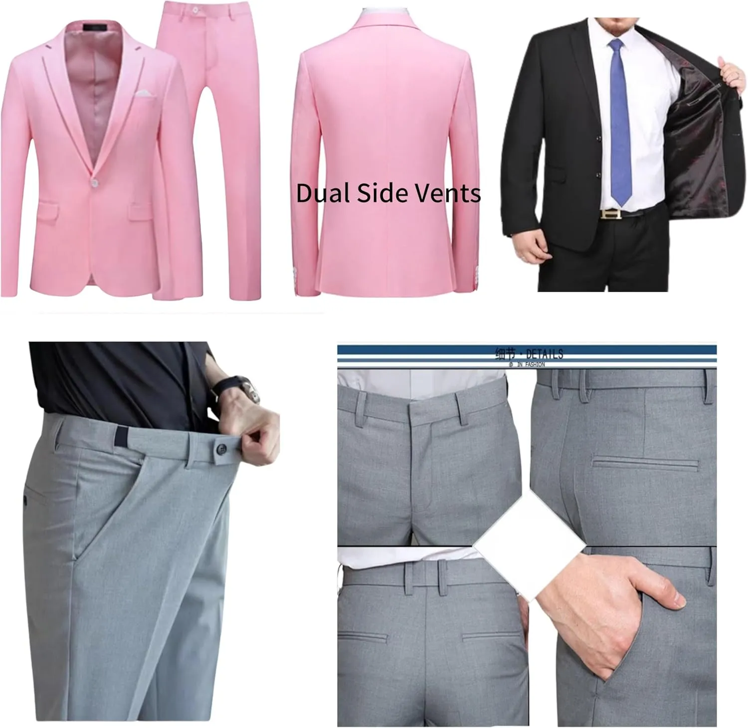 Men's 2 pieces Suit Sets Jacket   Pant Business big tall Suits