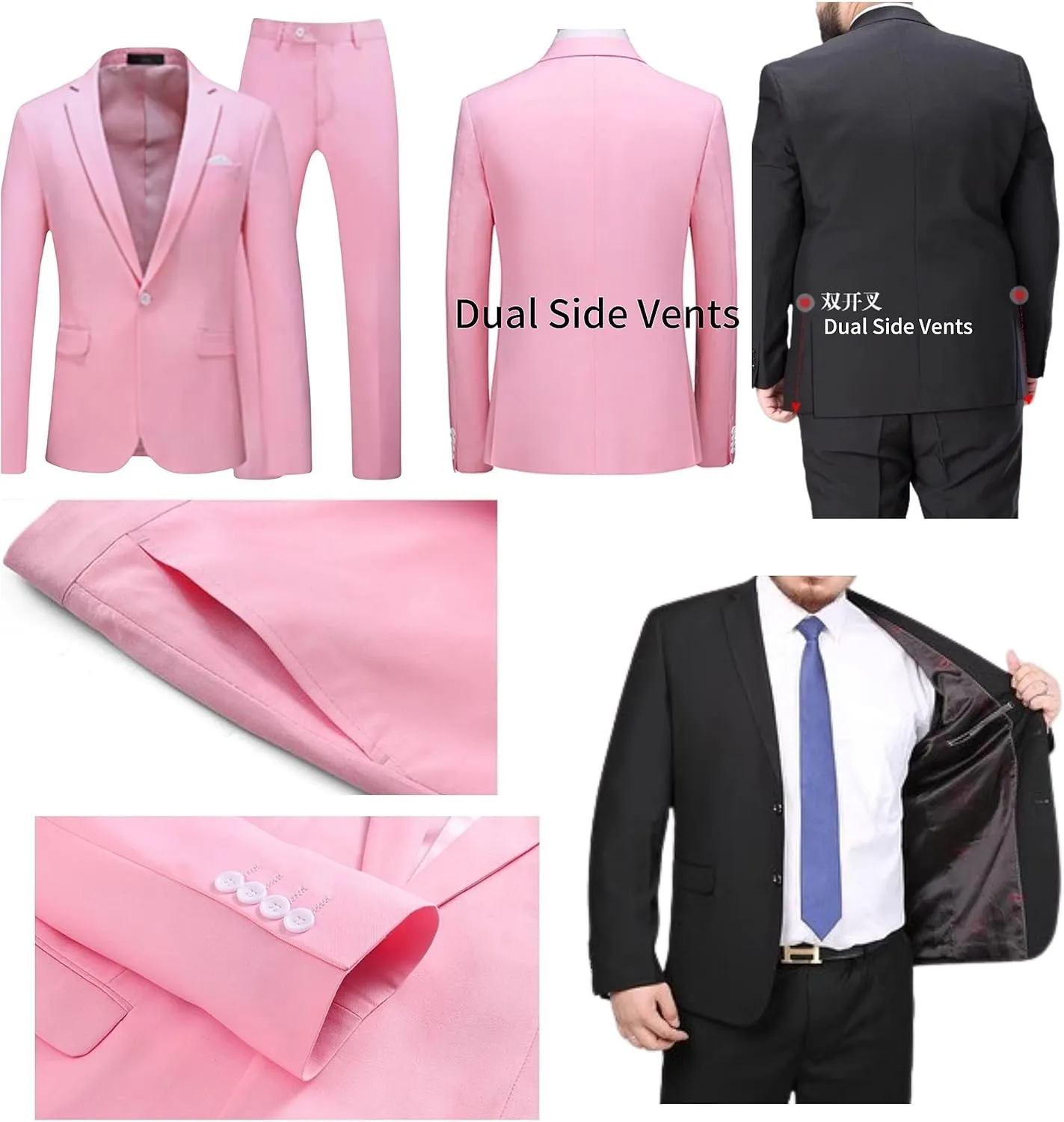 Men's 2 pieces Suit Sets Jacket   Pant Business big tall Suits