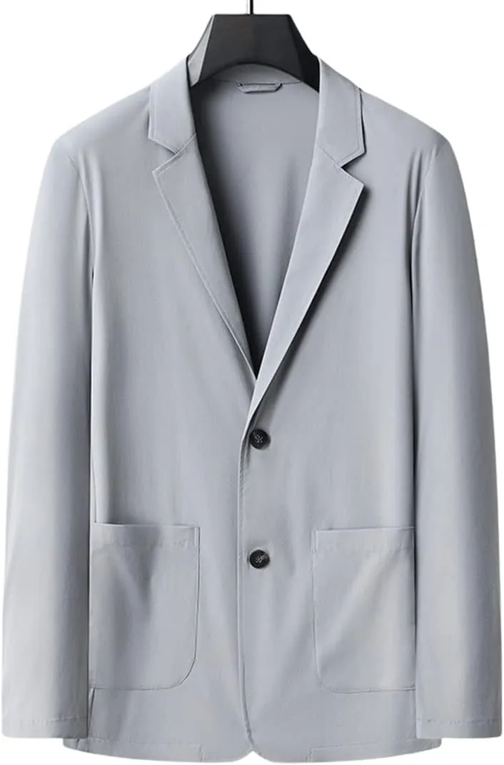 Mens Blazer Ice Silk Men Suit Sport Coat Lightweight Business Casual Blazers Two Buttons Slim Fit Coat for Men